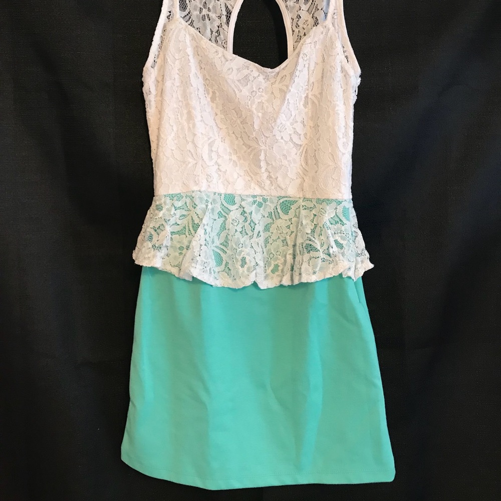 Small Mint Green and White Lace Dress